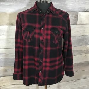 ROUTE 66 red and black plaid flannel shirt XL